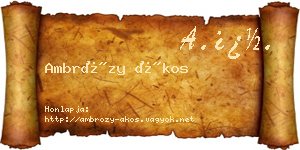 Ambrózy Ákos névjegykártya